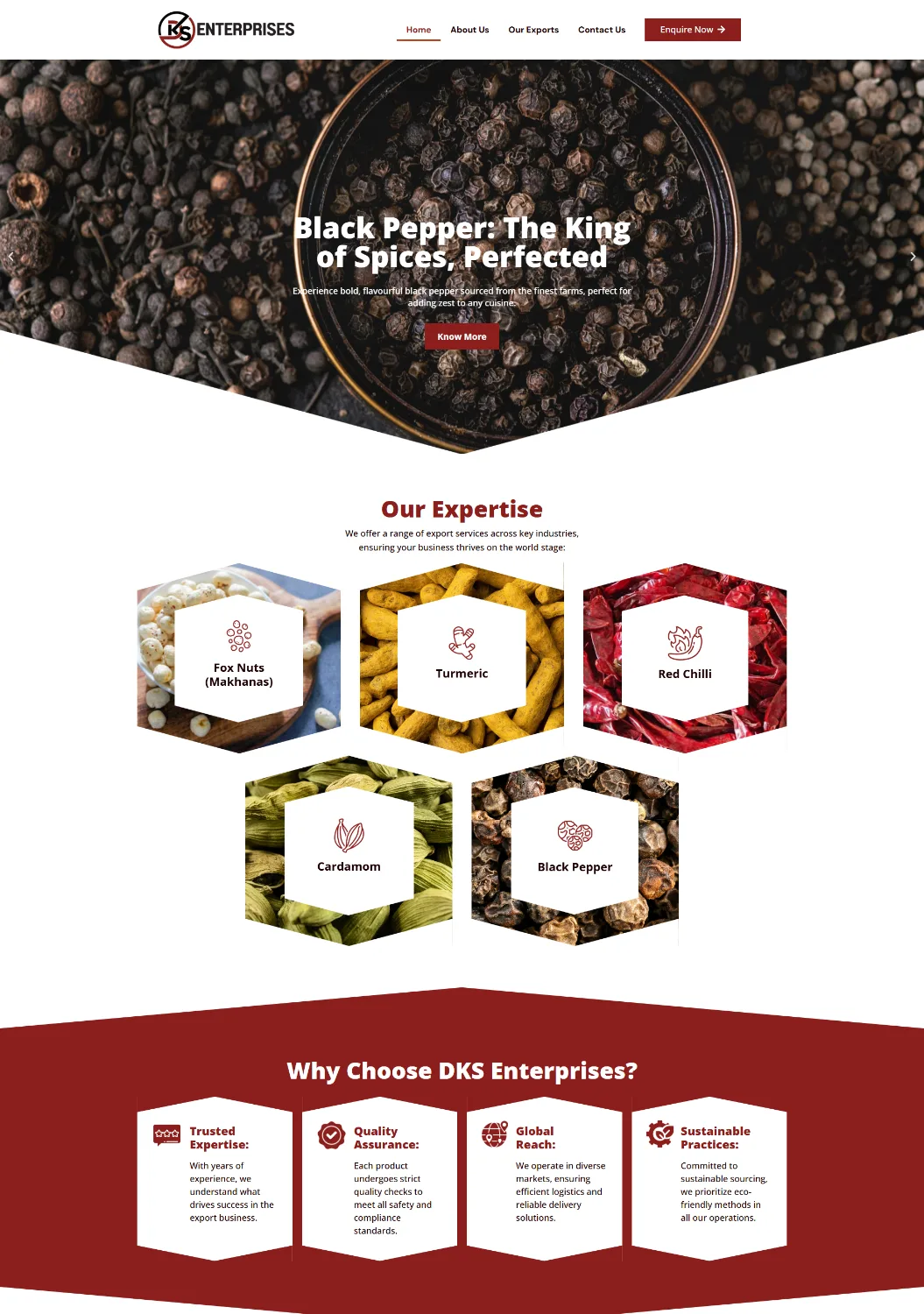 DKS — spice export website
