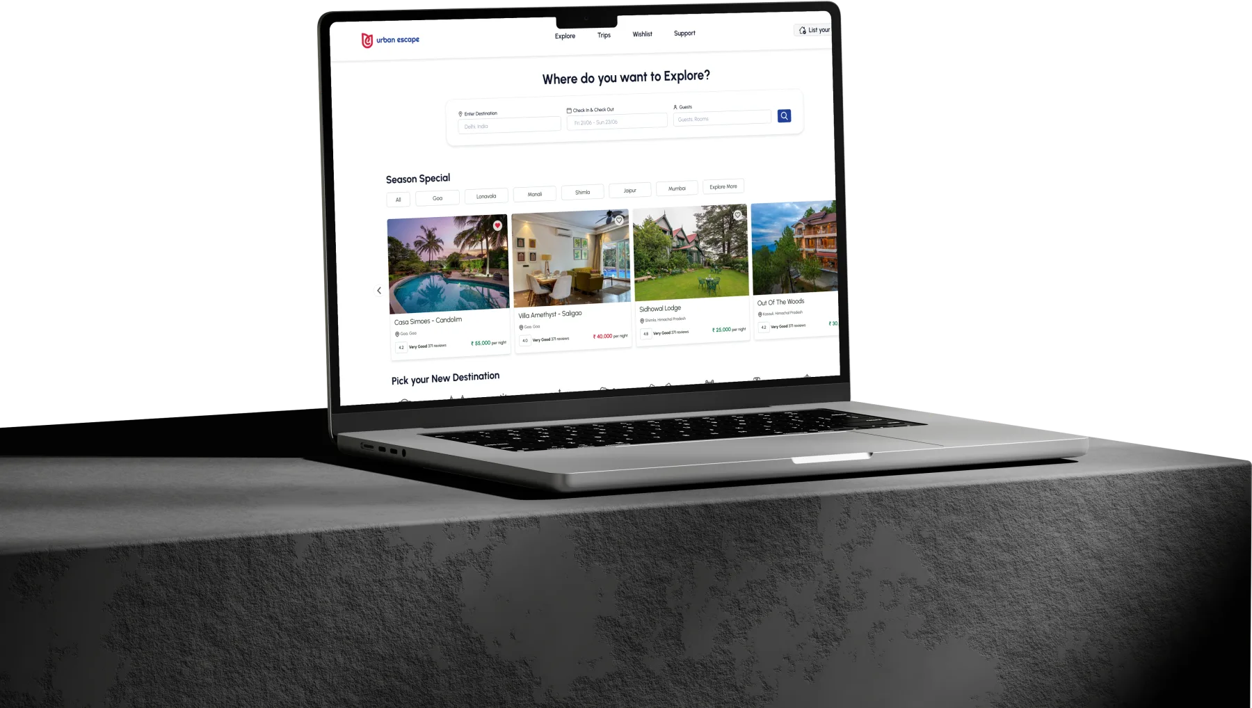 Urban Escape — guest booking site